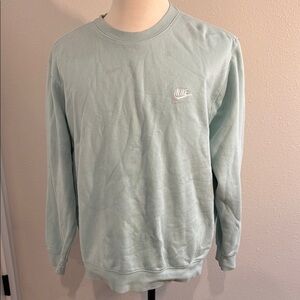 Nike Blue Crewneck Sweater with Ribbed Trim